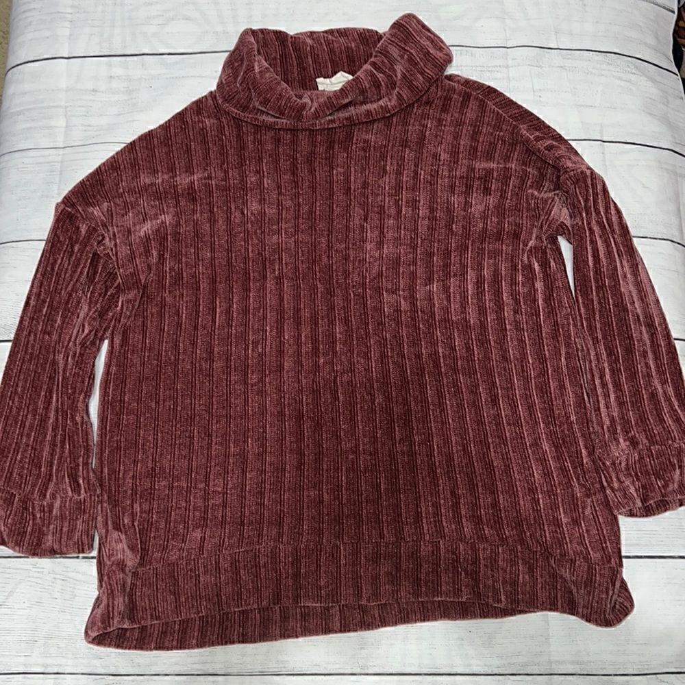 Joyfolie MIA Joy Pink Rose Mauve Chenille Turtleneck Sweater Girls sz 10